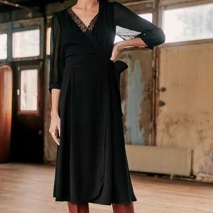 Sezane Silk Wrap Midi Dress - brand new with tag